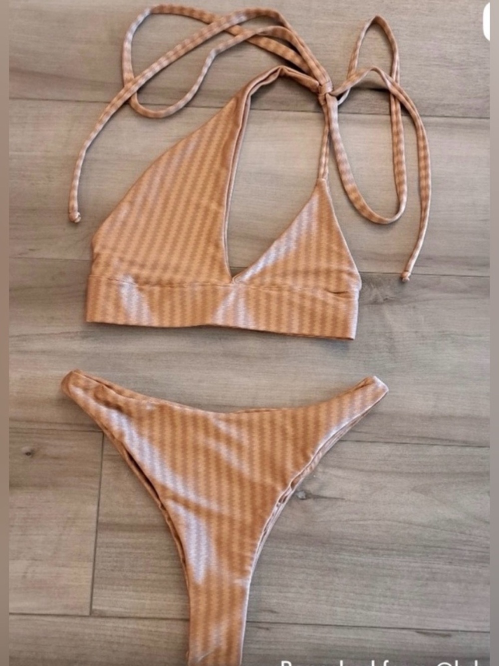 Brazilian Triangle Bikini Set by Flowers, size US Small, Brand New!